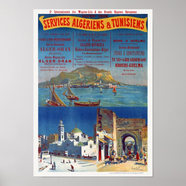 Services Algeriens et Tunisiens Vintage Poster 190 (Vorne)