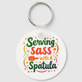 Servieren von Sass mit einem Spatula-Schlüsselanhä Schlüsselanhänger