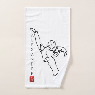 Serviette à main TAEKWONDO DWICHAGI back kick Handtuch
