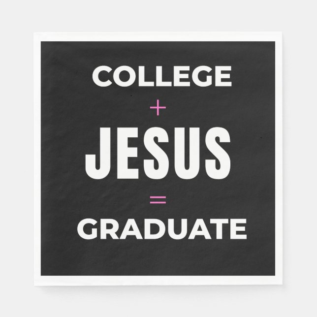 Serviette College + Jesus = Absolvent (Vorderseite)