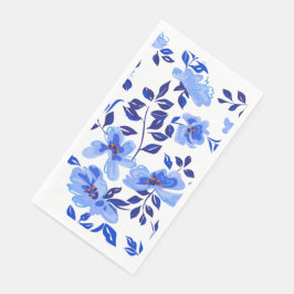 Servietten aus blauem und weißem Blumenpapier