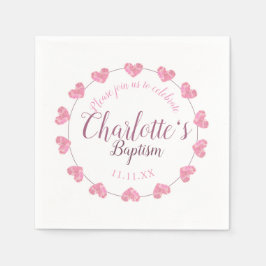 Servietten aus weißem Mädchen mit rosa Blume