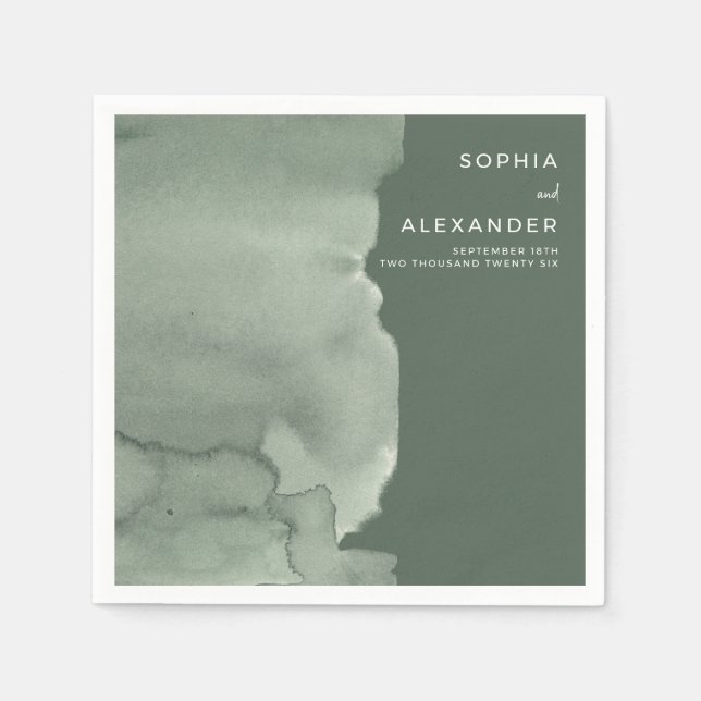 Servietten für eine moderne Hochzeit.  (Vorderseite)