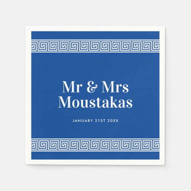 Servietten für griechische Hochzeitsfeier (Vorderseite)