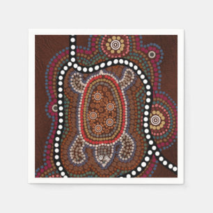 servietten mit schildkröte im aborigines stil