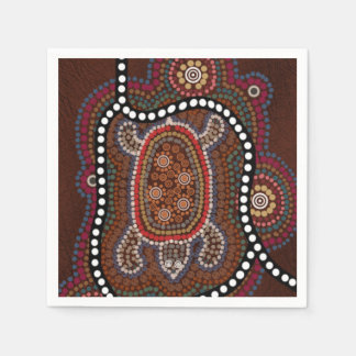 servietten mit schildkröte im aborigines stil
