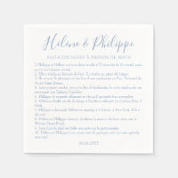 Serviettes De Cocktail De Mariage Bleu Poussiéreux