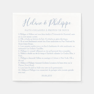 Serviettes De Cocktail De Mariage Bleu Poussiéreux Serviette