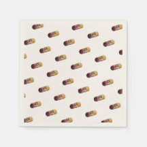 Servilleta con acuarela de corcho de vino