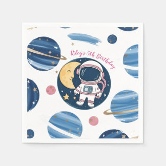 Servilleta De Papel Cumpleaños Astronauta PinkBlue Serviette