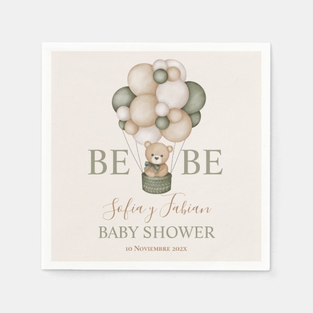 Servilletas De Papel Teddy Bear Baby Shower Boes Serviette (Vorderseite)