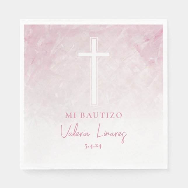 Servilletas Mi Bautizo Rosita Spanisch Napkins Serviette (Vorderseite)
