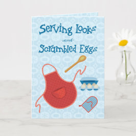 Serving Looks und Rührei - Retro-Schürze Karte