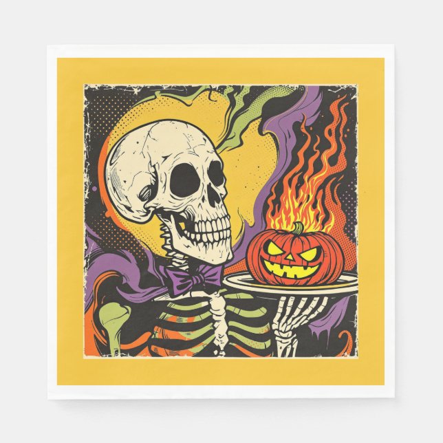 "Serving up Scares" Replica Circa 1950er Serviette (Vorderseite)