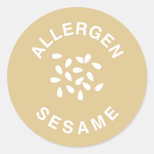 Sesam Allergen Label Runder Aufkleber (Vorderseite)