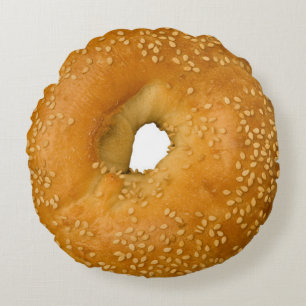 Sesam-Bagel-rundes Kissen