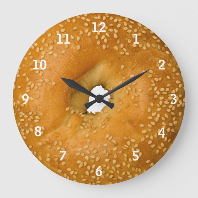 Sesam-Bagel-Uhr Große Wanduhr (Vorderseite)