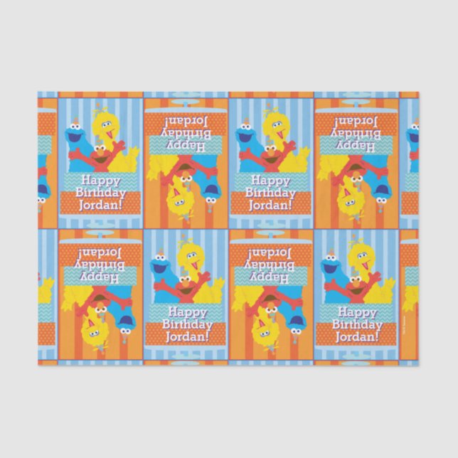 Sesame Pals Birthday Pattern Seidenpapier (Vorderseite)