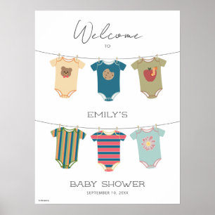 Sesame Pals Bodysuits Baby Dusche Empfang Poster
