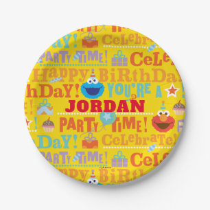 Sesame Pals Celebration Pattern Pappteller