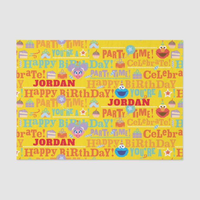 Sesame Pals Celebration Pattern Seidenpapier (Vorderseite)