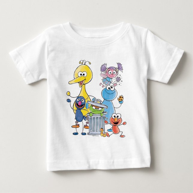 Sesame Pals Doodley Graphic Baby T-shirt (Vorderseite)