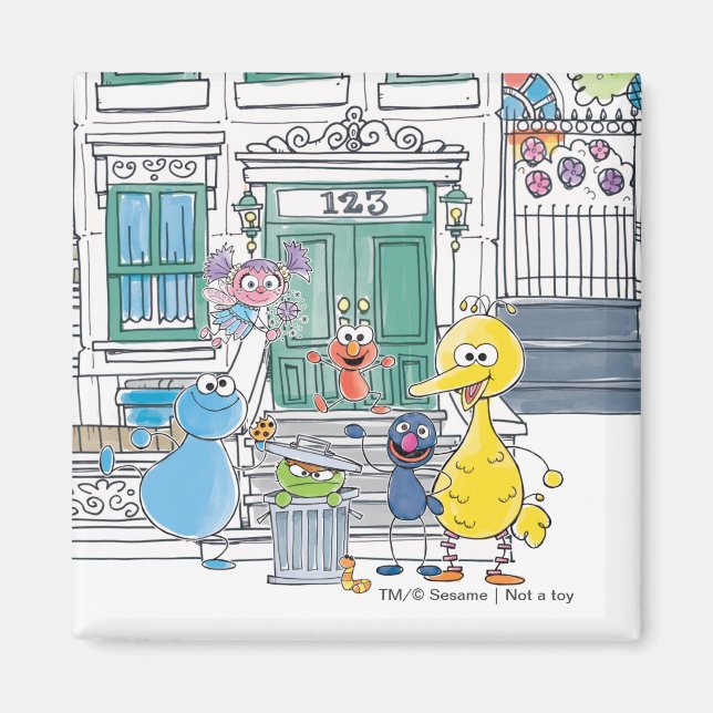 Sesame Pals Doodley Graphic Magnet (Vorne)