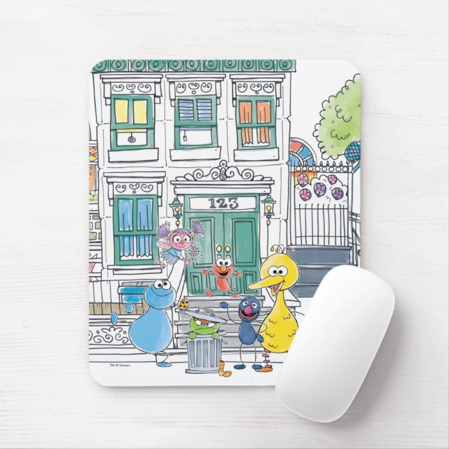 Sesame Pals Doodley Graphic Mousepad (Mit Mouse)