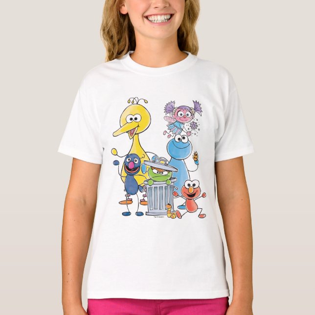 Sesame Pals Doodley Graphic T-Shirt (Vorderseite)