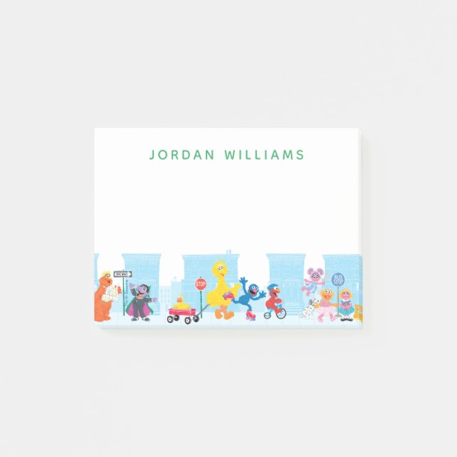 Sesame Pals Spaziergang entlang der Sesamstraße Mu Post-it Klebezettel (Vorderseite)