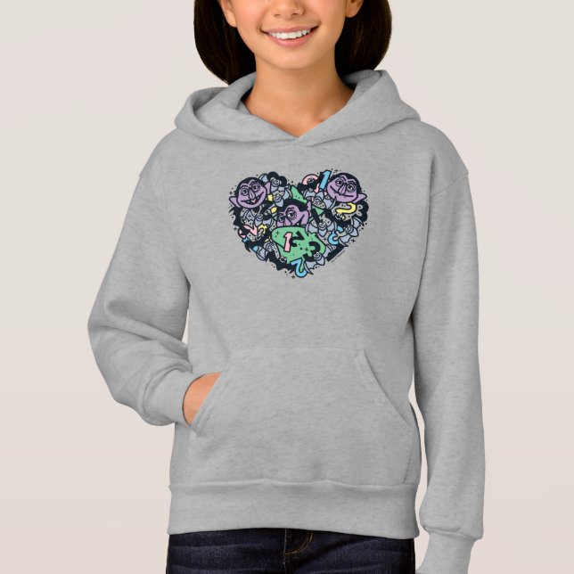 Sesame Sesame | Count von Count Doodle Heart Hoodie (Vorderseite)