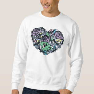 Sesame Sesame   Count von Count Doodle Heart Sweatshirt