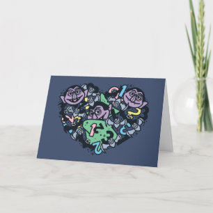 Sesame Sesame Count von Count Doodle Herz Feiertagskarte