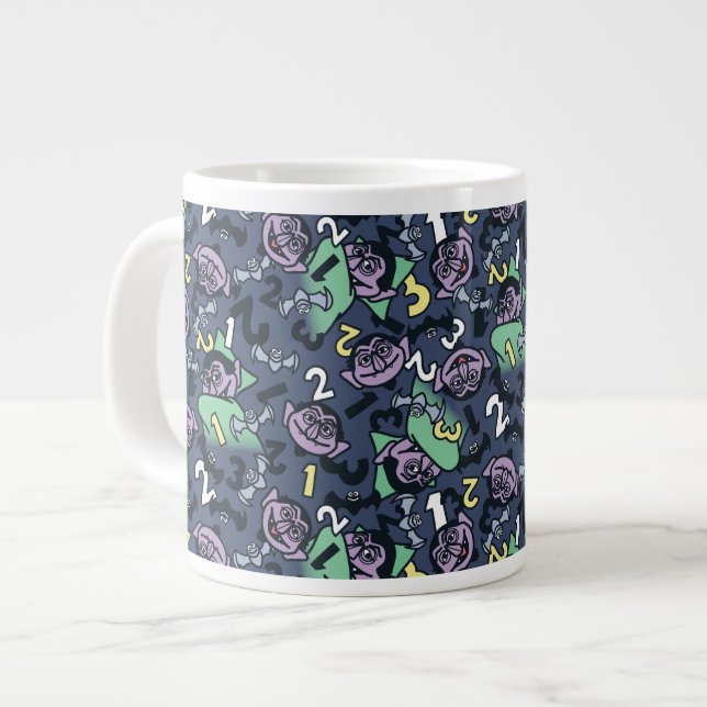 Sesame Sesame | Count von Count Doodle Pattern Jumbo-Tasse (Vorderseite Links)