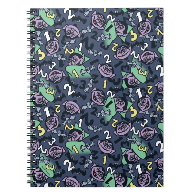 Sesame Sesame | Count von Count Doodle Pattern Notizblock (Vorderseite)