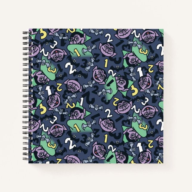 Sesame Sesame | Count von Count Doodle Pattern Notizbuch (Vorderseite)