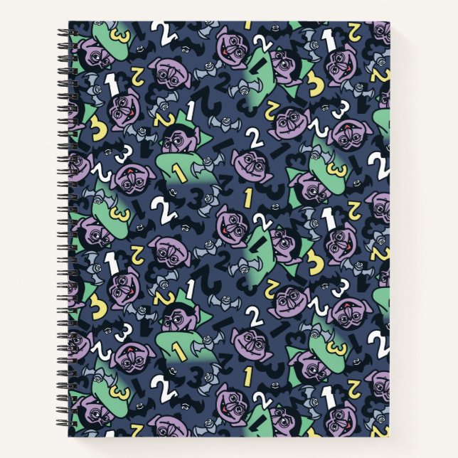 Sesame Sesame | Count von Count Doodle Pattern Notizbuch (Vorderseite)
