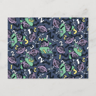 Sesame Sesame Count von Count Doodle Pattern Postkarte