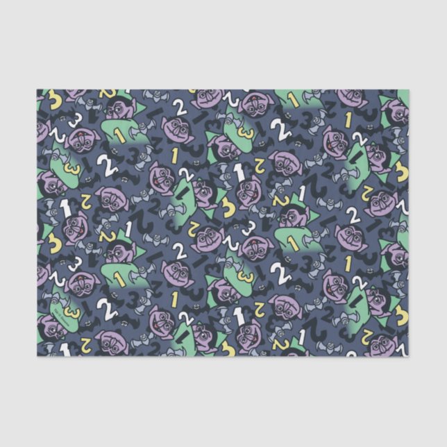 Sesame Sesame | Count von Count Doodle Pattern Seidenpapier (Vorderseite)