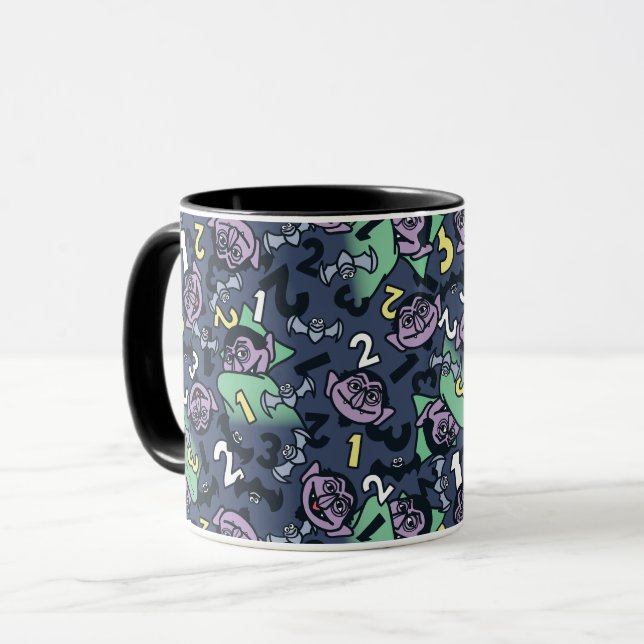 Sesame Sesame | Count von Count Doodle Pattern Tasse (Vorderseite Links)