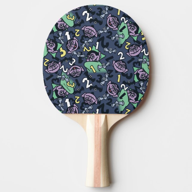 Sesame Sesame | Count von Count Doodle Pattern Tischtennis Schläger (Vorderseite)