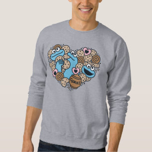 Sesame Sesame Krümelmonster-Doodle-Herz Sweatshirt