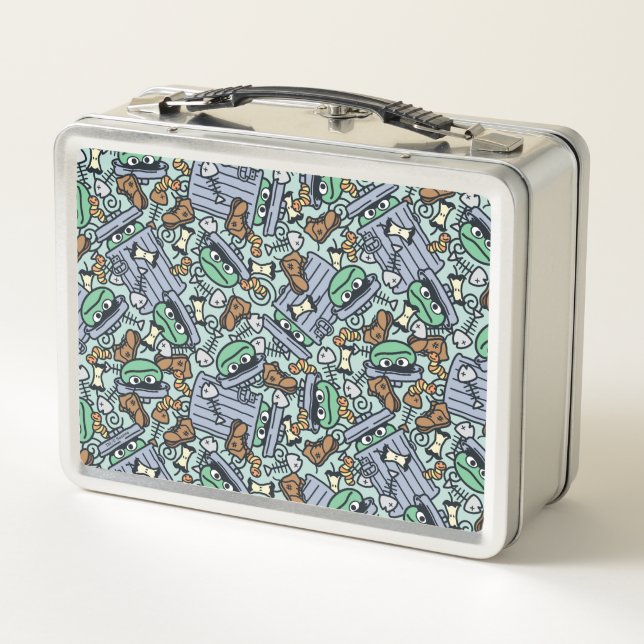 Sesame Sesame | Oscar für das Grouch Muster Metall Brotdose (Rückseite)