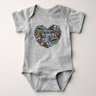 Sesame Sesame   Oscar the Grouch Doodle Heart Baby Strampler