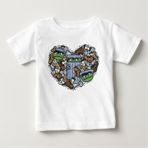 Sesame Sesame   Oscar the Grouch Doodle Heart Baby T-shirt