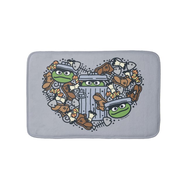 Sesame Sesame | Oscar the Grouch Doodle Heart Badematte (Vorderseite)