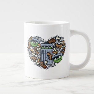 Sesame Sesame Oscar the Grouch Doodle Heart Jumbo-Tasse
