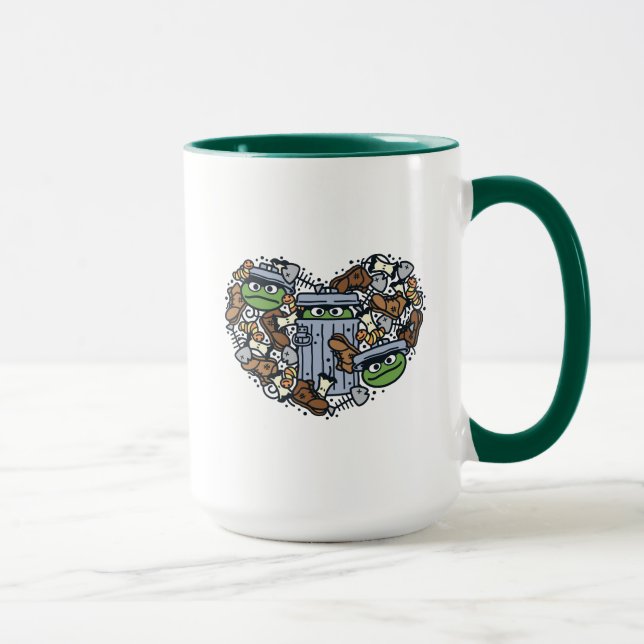 Sesame Sesame | Oscar the Grouch Doodle Heart Tasse (Rechts)