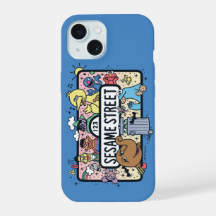 Sesame Sesame Sesame Freunde Doodle-Schild iPhone 15 Hülle