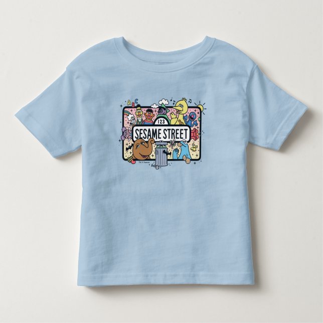 Sesame Sesame | Sesame Pals Doodle Sign Kleinkind T-shirt (Vorderseite)